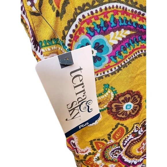 Terra & Sky 2 Piece Kimono Set Paisley Print Size 1X NWT - Picture 8 of 11